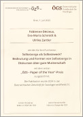 ÖZS-Paper of the year 2024 Selbstsorge als Selbstzweck von Fabienne Décieux, Eva-Maria Schmidt und Ulrike Zartler